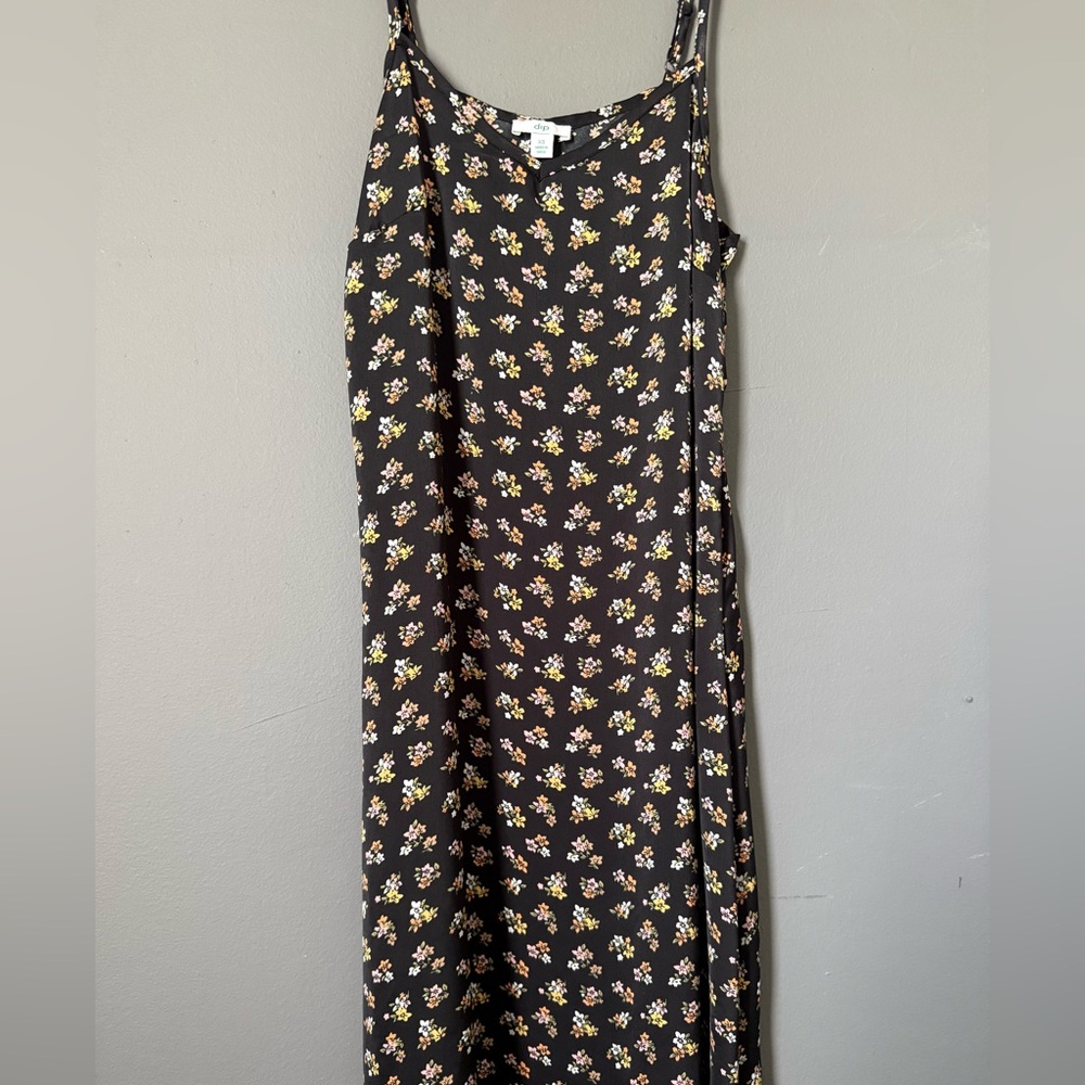 Dip Black Floral Maxi Skirt